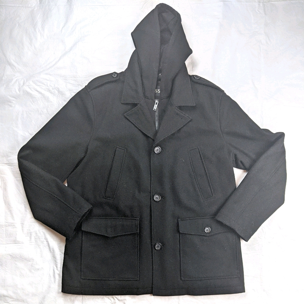 Guess Black Hooded Peacot